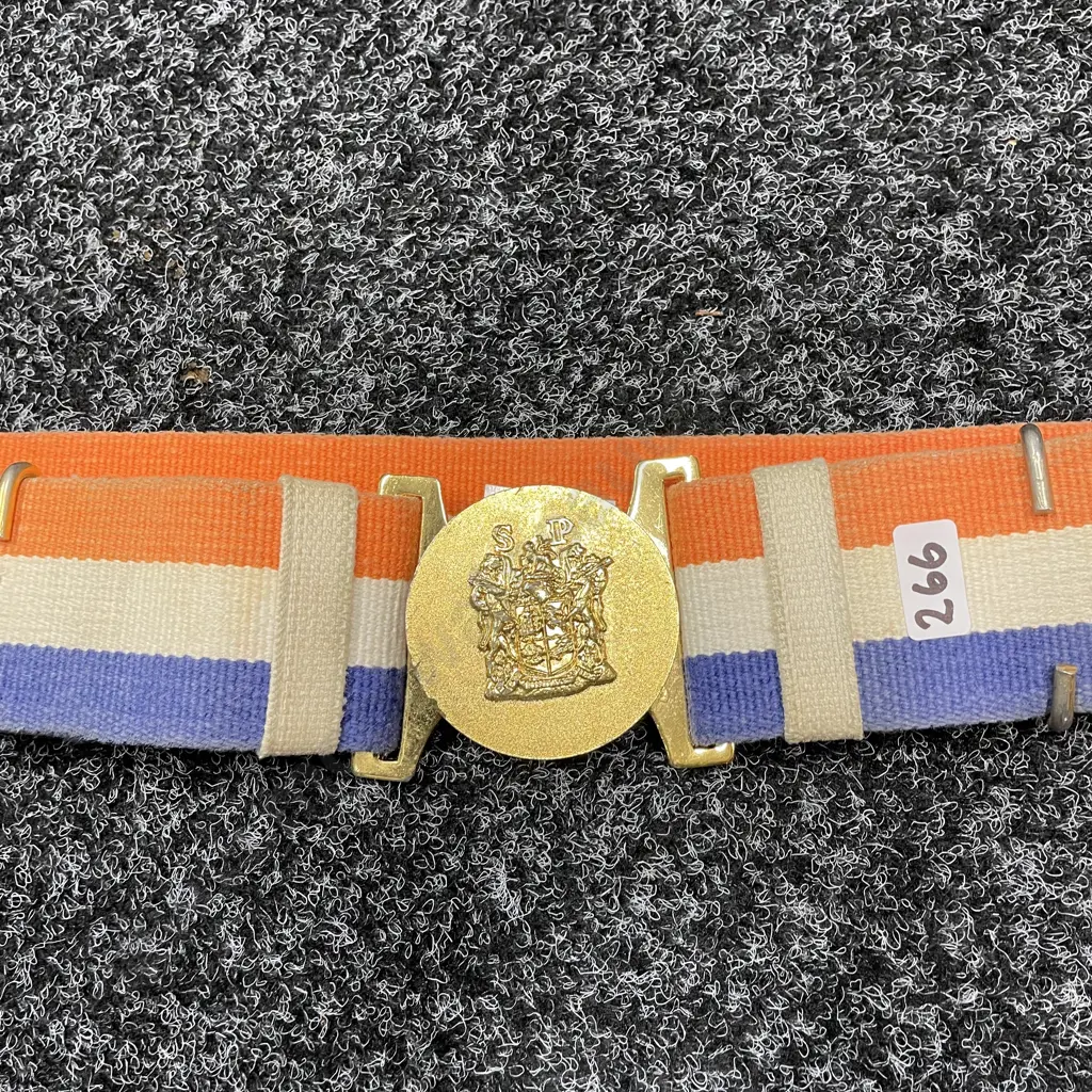 Vintage South African State Presidents Guard Belt with Buckle. Ex Unitate Vires, comes with leather knife pouch Image 1++