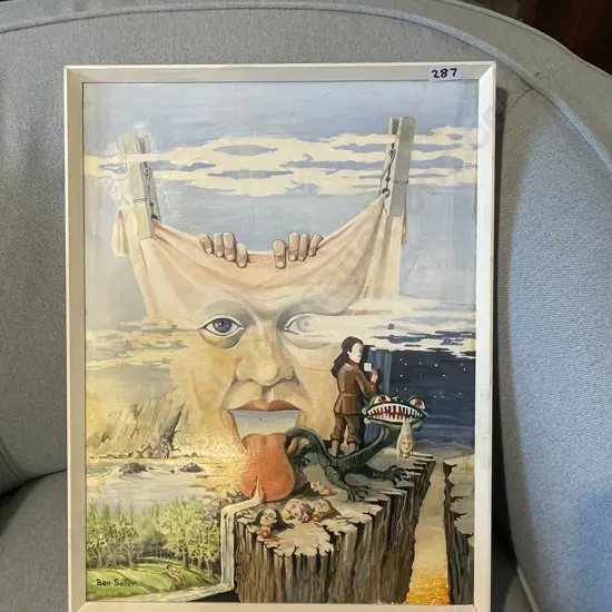 Original Artwork Signed by Ben Setter. Framed. 32 x 42cm