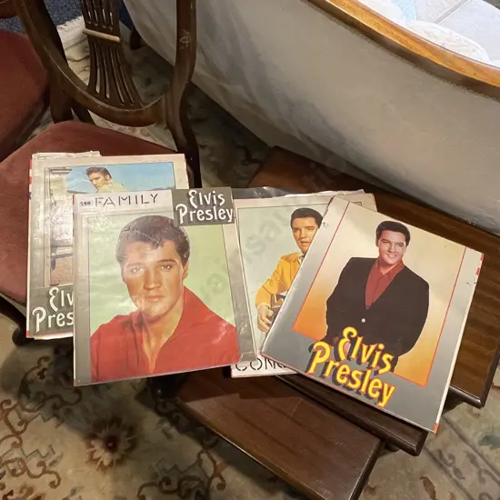 Assortment of Elvis Presley Memorabilia - scrap books, phones, news clippings etc