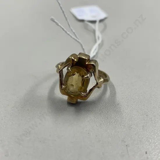 9ct Gold and Topaz? Gemstone Ring