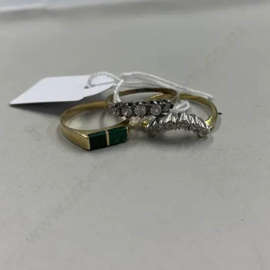 3 Hallmarked Gold and Gemstone Rings