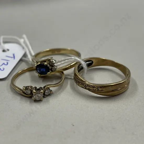 3 Hallmarked Gold Rings
