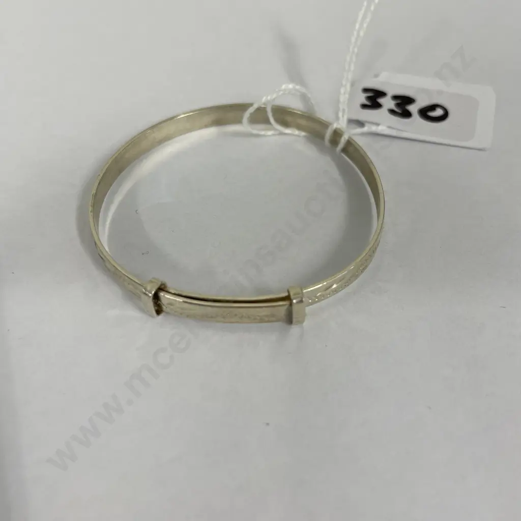 Sterling Silver Babies Bracelet. Etched. Image 1++