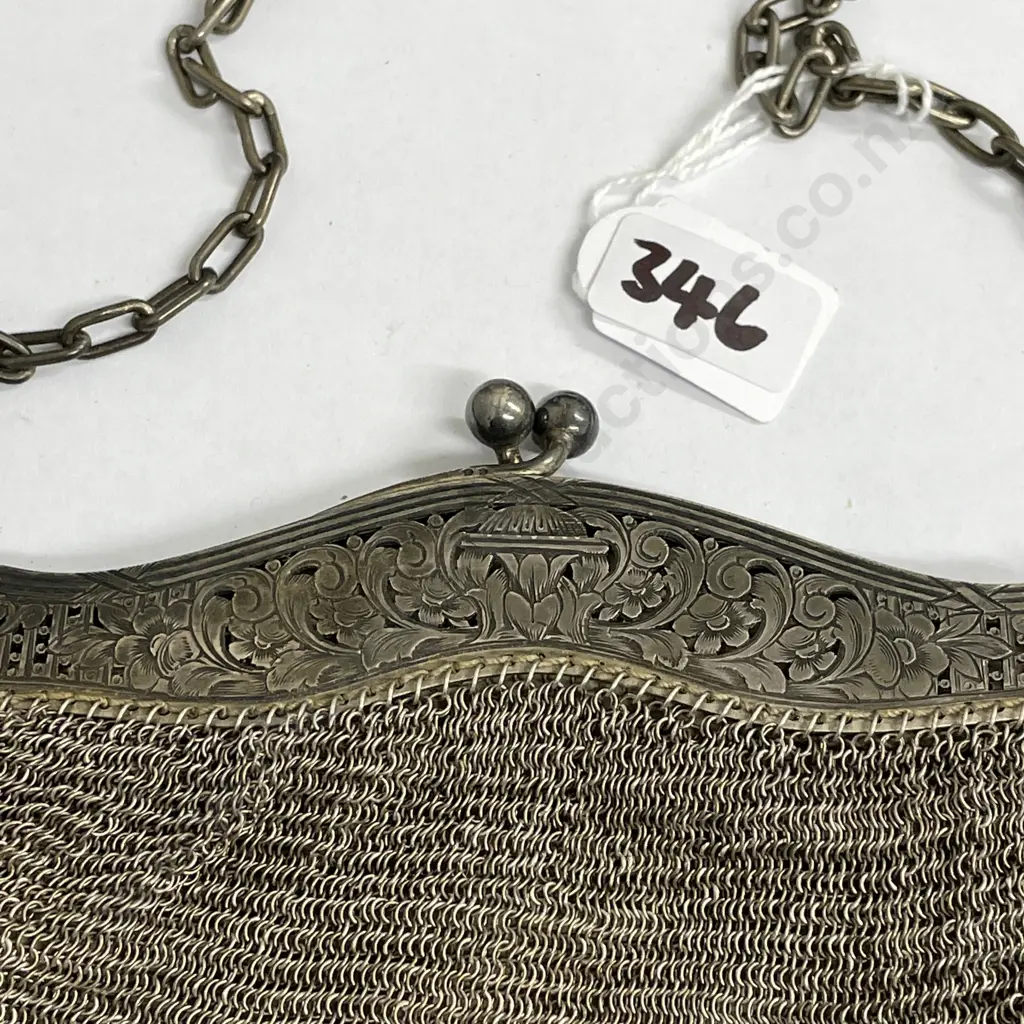 Antique Silver Mesh Purse Image 1++