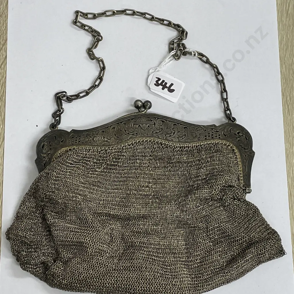 Antique Silver Mesh Purse Image 1++
