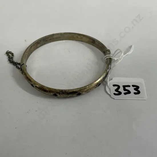 Vintage Sterling Silver Bracelet with 5 Amethyst? gemstones. Hallmarked H & S Stg Sil Made in NZ