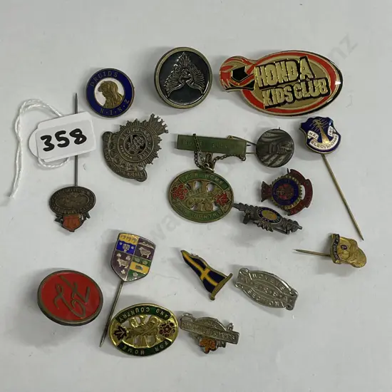 Assorted Vintage Lapel Pins etc, some sterling, enamelled