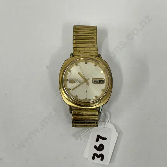 Vintage Seiko 5 Automatic Mens Watch. Weekdater, 21 jewels. Working. 291762