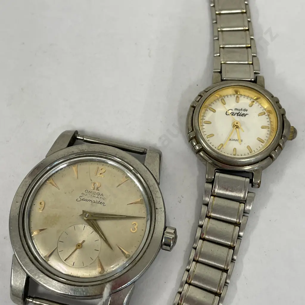 Two Vintage Watches. One Ladies "Cartier" and Omega Automatic Seamaster Watch Face Image 1++