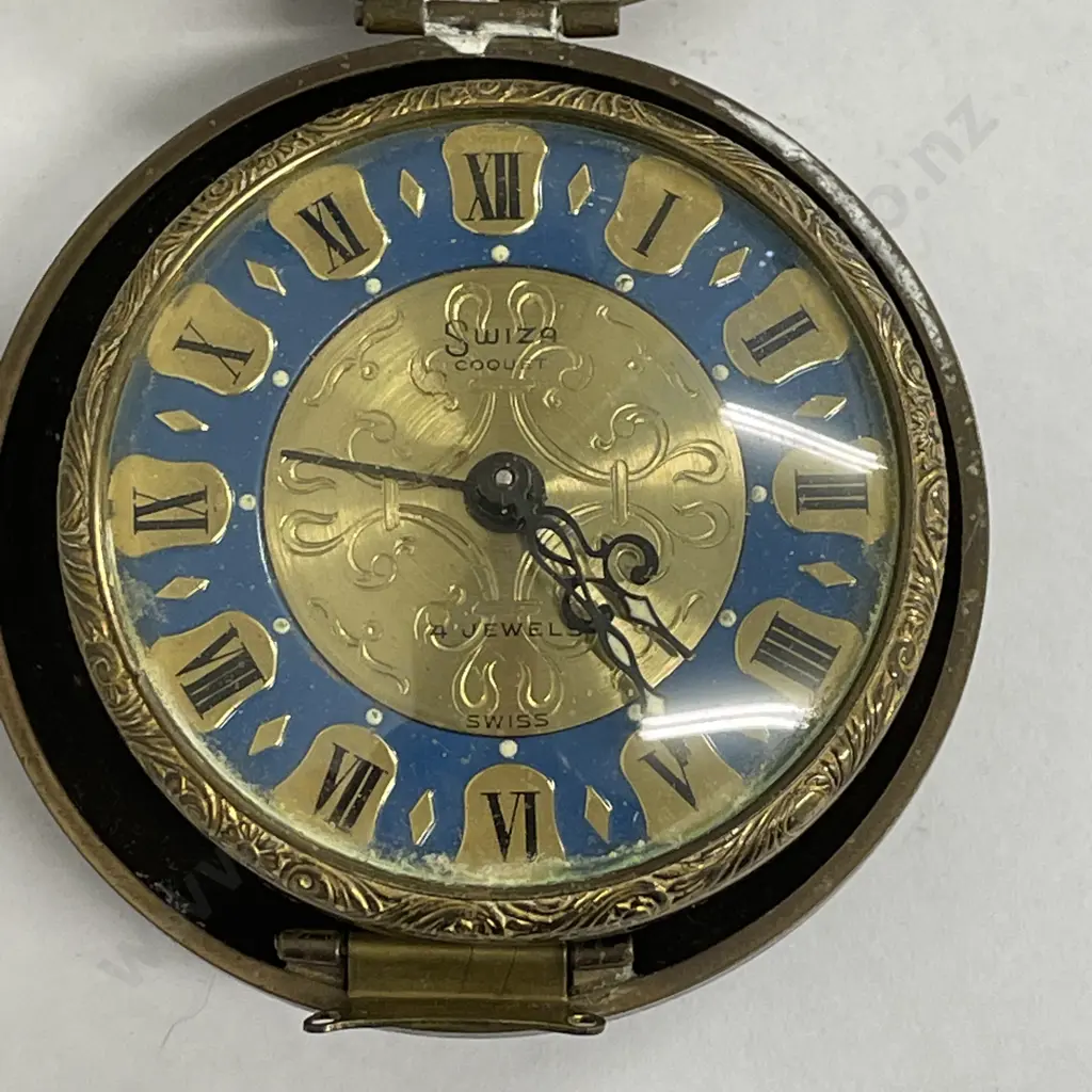Vintage 1960's Swiza Coquet, Swiss made travelling alarm clock Image 1++