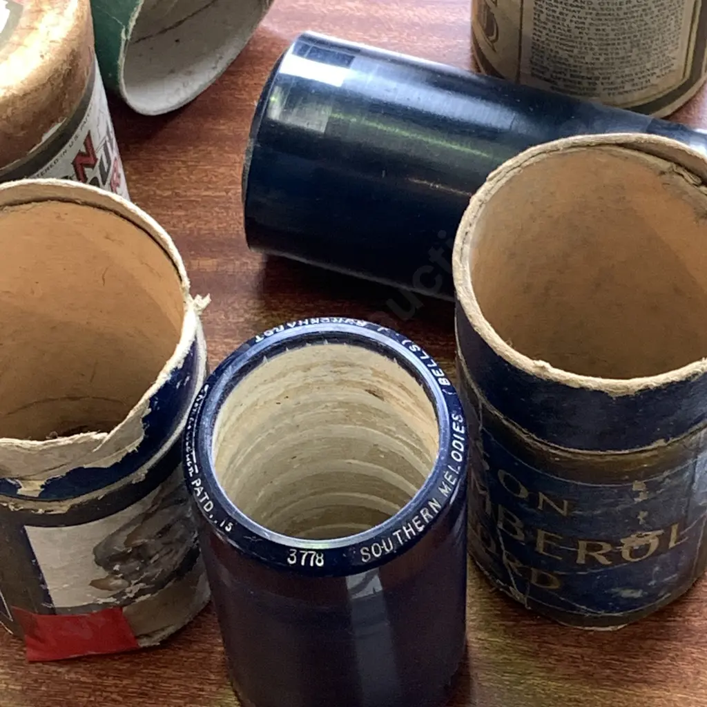 Rare Assortment of Edison Phonograph 4m Amberol Cylinders Image 1++