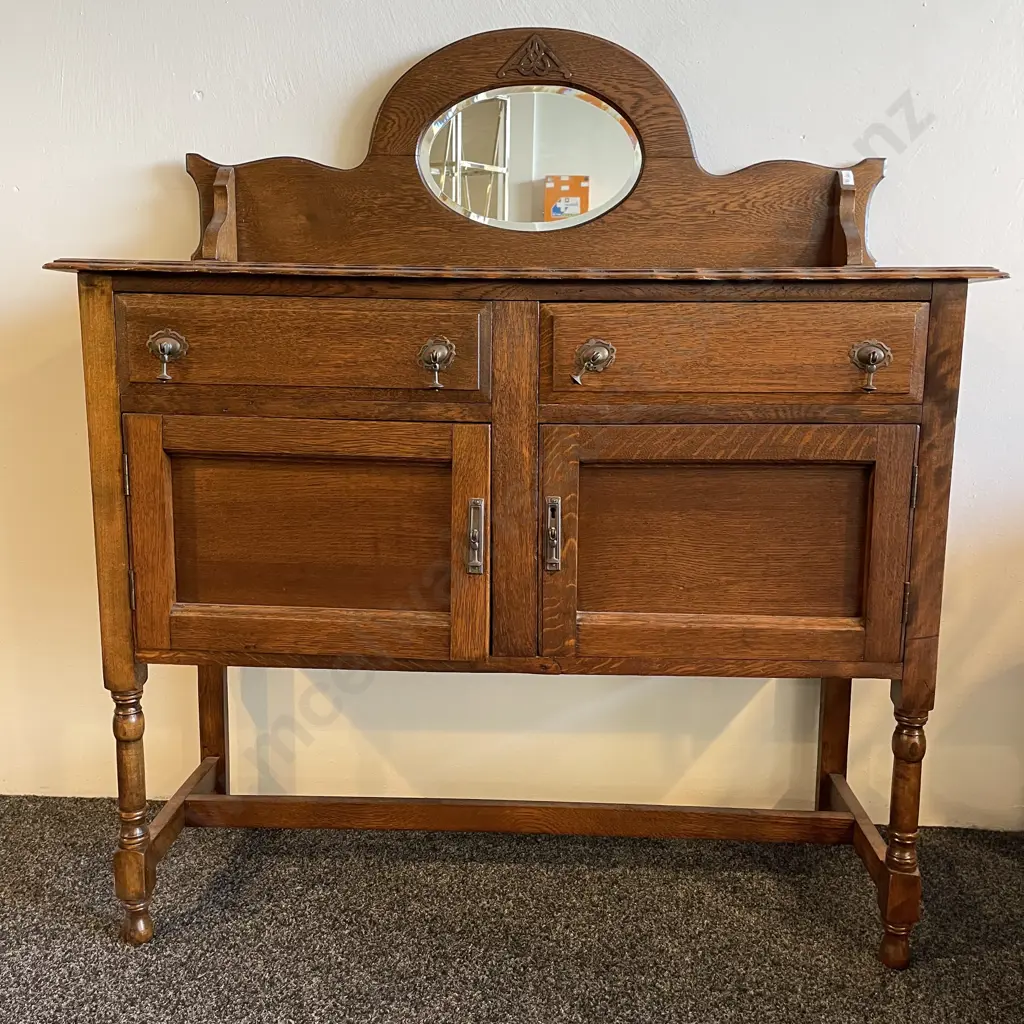 Antique Arts and Crafts Solid Oak Buffet/Sideboard Image 1++