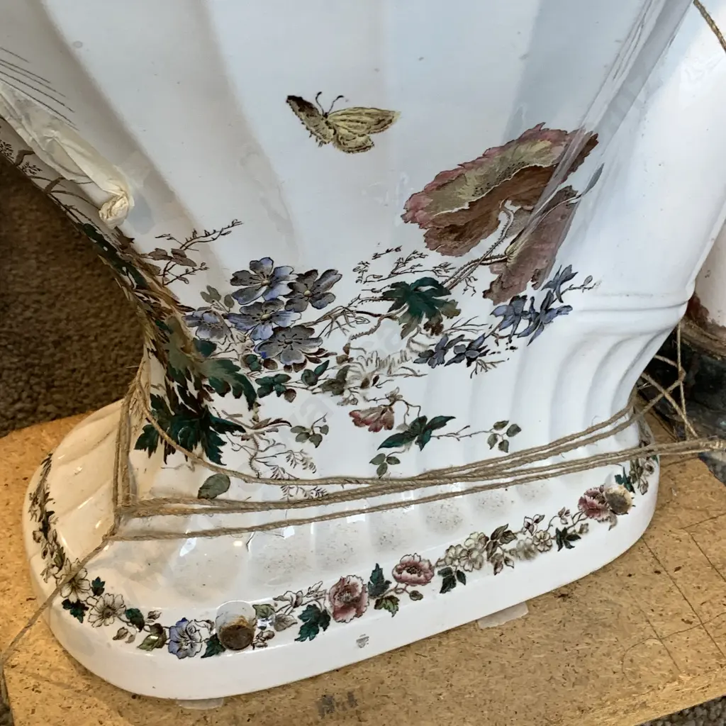 Antique Victorian Toilet. Hand painted Floral design. Marked as shown Image 1++