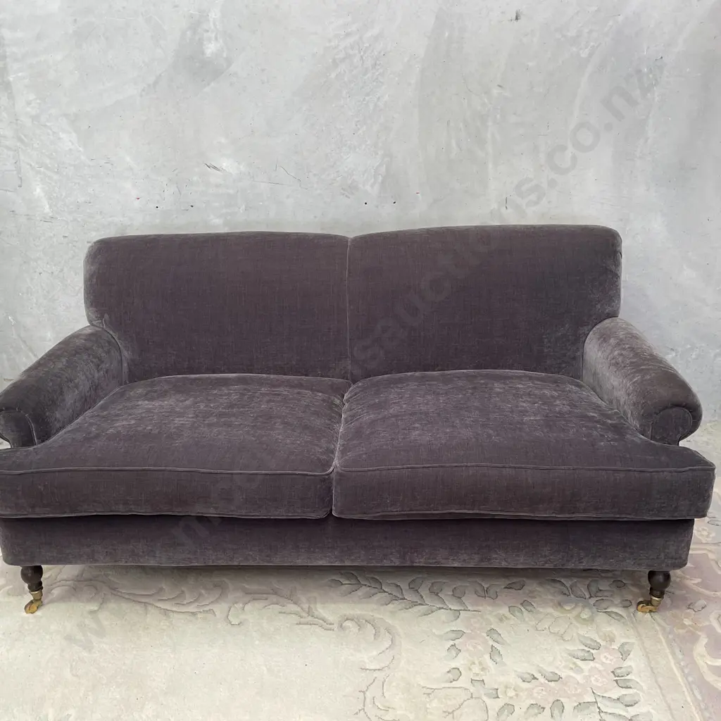 Designer Collections Modernist Extra Wide 2 Seater Plush Grey Deep Seat Couch in excellent condition. Image 1++