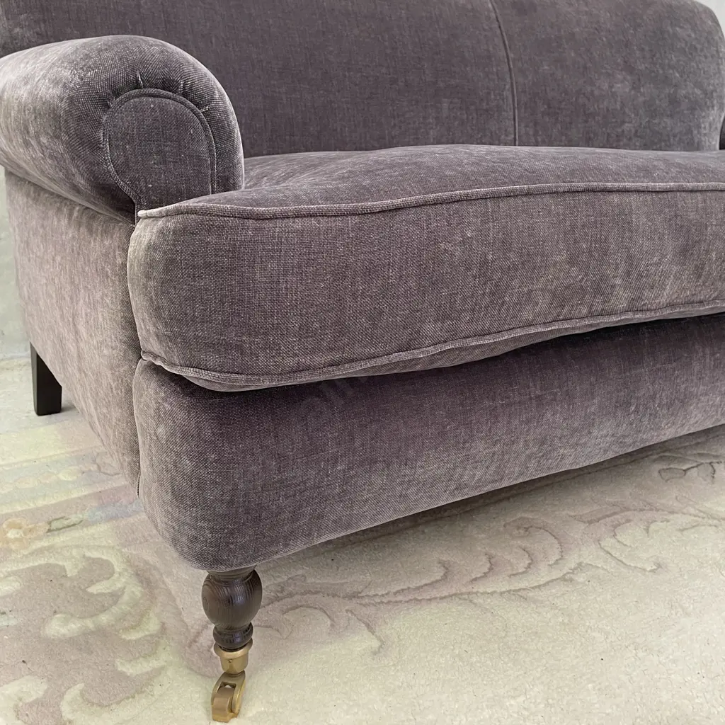 Designer Collections Modernist Extra Wide 2 Seater Plush Grey Deep Seat Couch in excellent condition. Image 1++