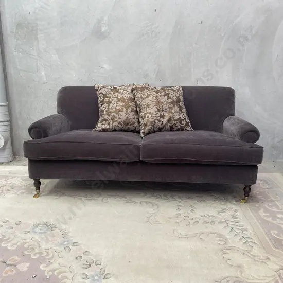 Designer Collections Modernist Extra Wide 2 Seater Plush Grey Deep Seat Couch in excellent condition.