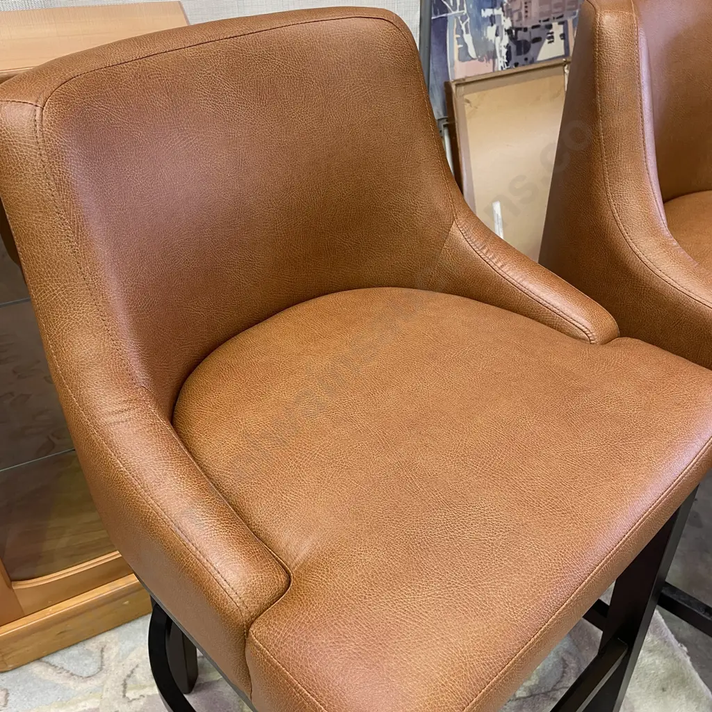 David Shaw Trio of BB Stools. Solid Wood Frame, Brisa Distressed Ex510 Fabric. Height to seat 65cm, Full Height 94cm Image 1++