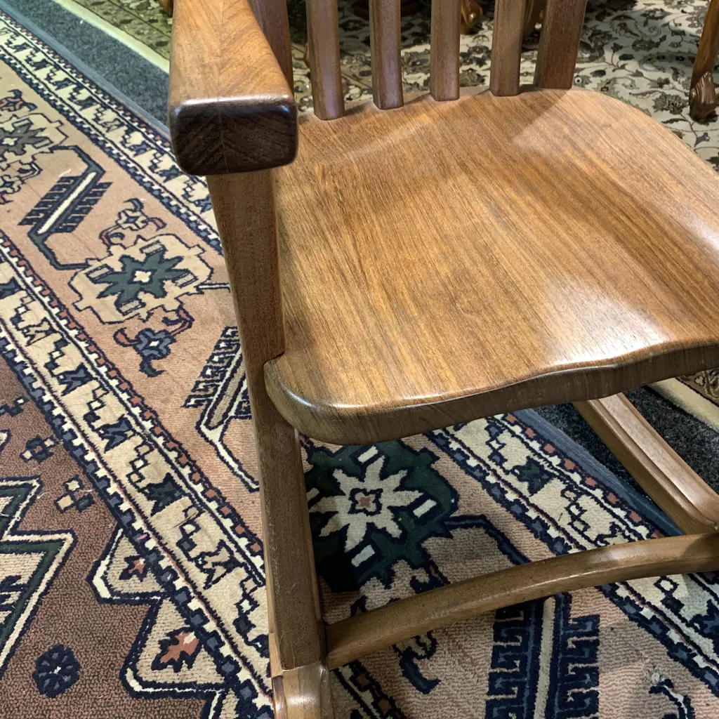 Stunning Solid Polished Wood Rocking Chair, H103 D95cm Image 1++