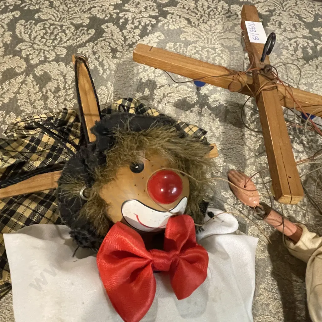 Two Vintage Pelham? Puppets. Clown and Dutch Girl Image 1++
