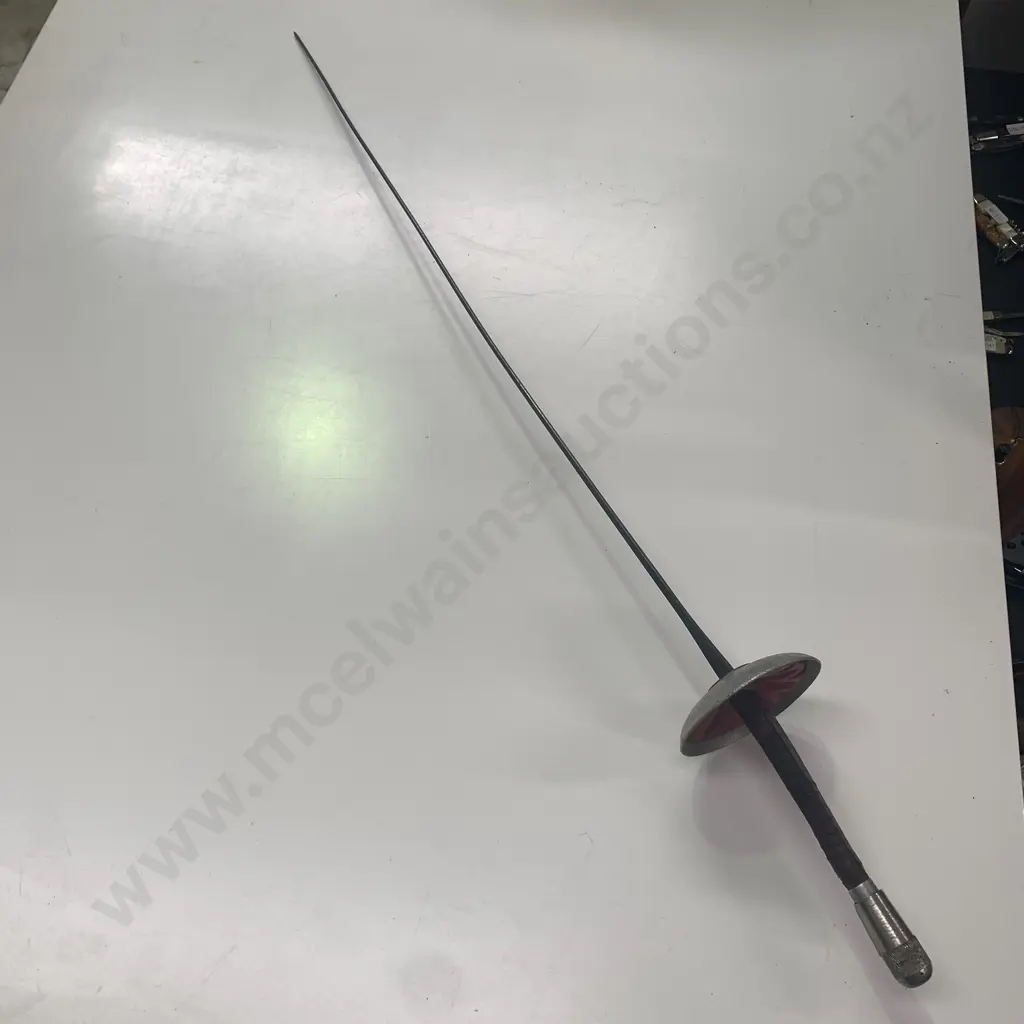 Fencing Epee by Paul. Marked Leon Paul. Leather Strap on Handle. L97cm Image 1++