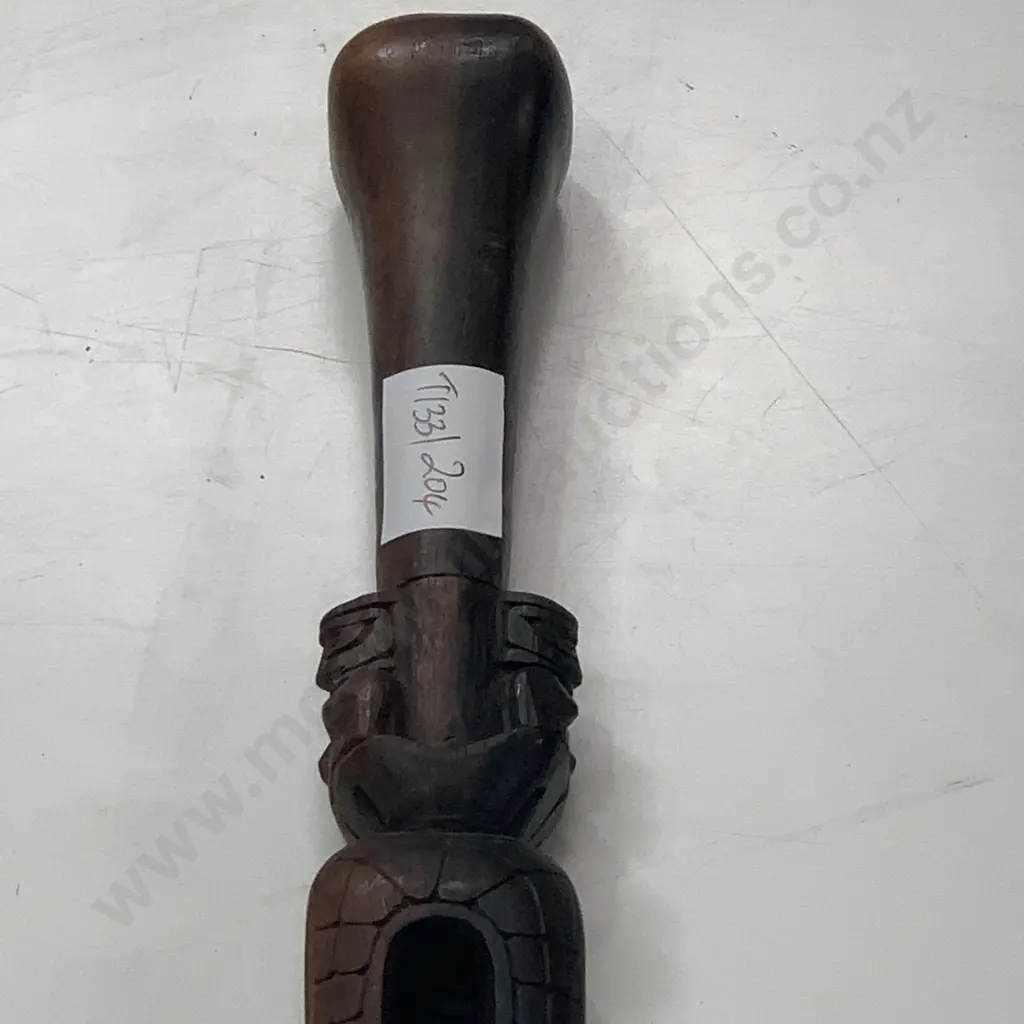 Vintage African Intrically Carved Walking Stick. Alligator detail Image 1++