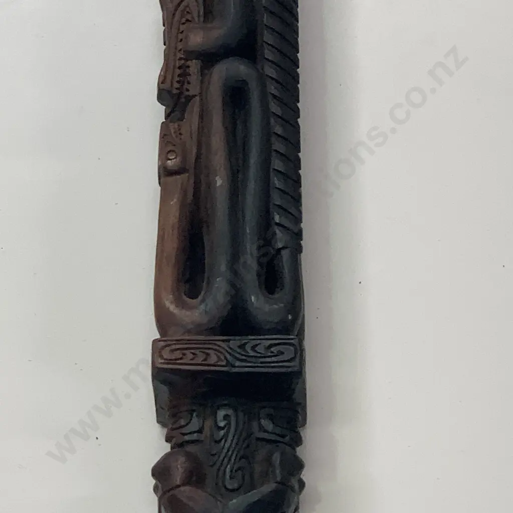 Vintage African Intrically Carved Walking Stick. Alligator detail Image 1++