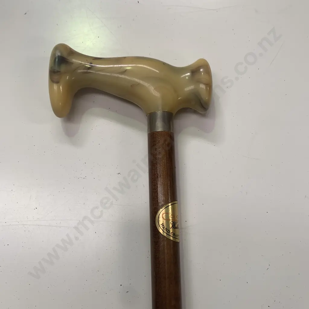 Vintage Cooper Walking Stick with Marble Effect Handle Image 1++