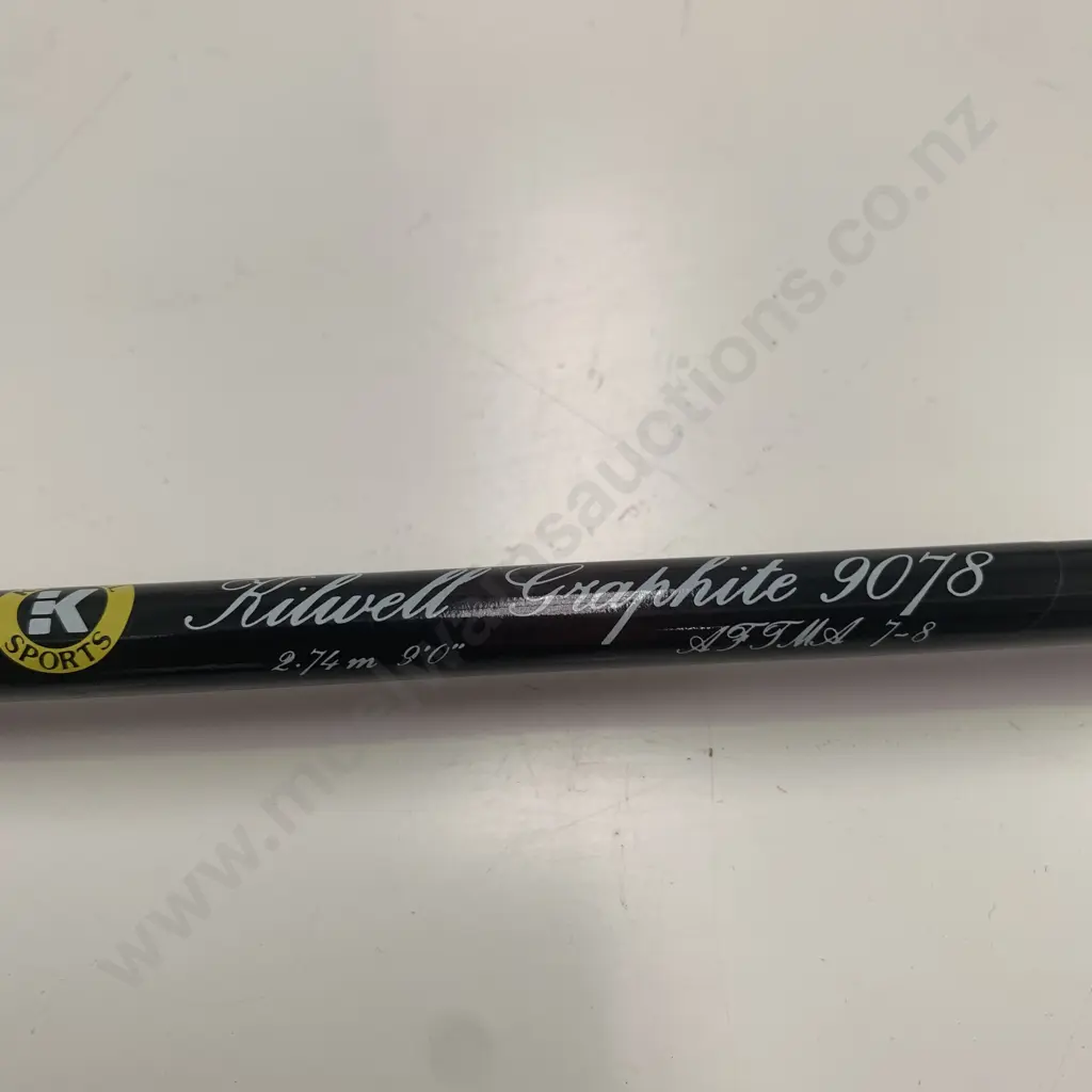 Vintage Kilwell Graphite 9078 2 Piece Fishing Rod. Made in NZ. 2.7m, in bag Image 1++