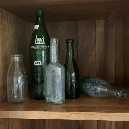 Vintage Glass Bottles including Leed
