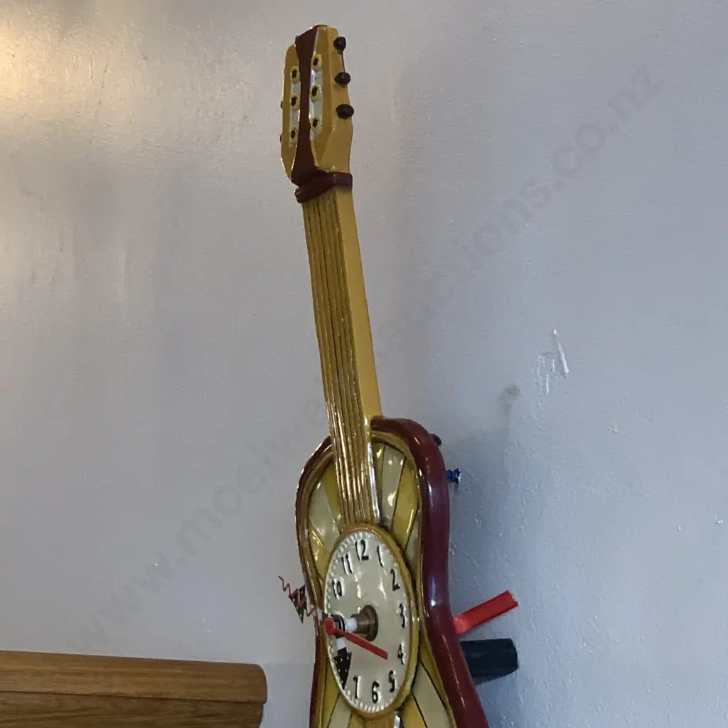 Allen Designs Studio Collection Guitar Shaped Clock. H35cm Image 1++