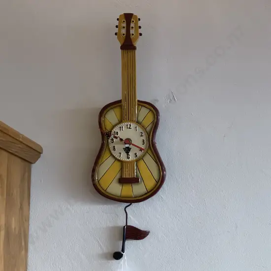 Allen Designs Studio Collection Guitar Shaped Clock. H35cm