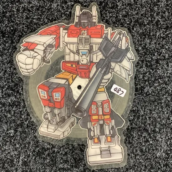 Vintage Shaped Picture Disc Vinyl Record. Transformers The Movie "The Touch" and "Dare to be Stupid"