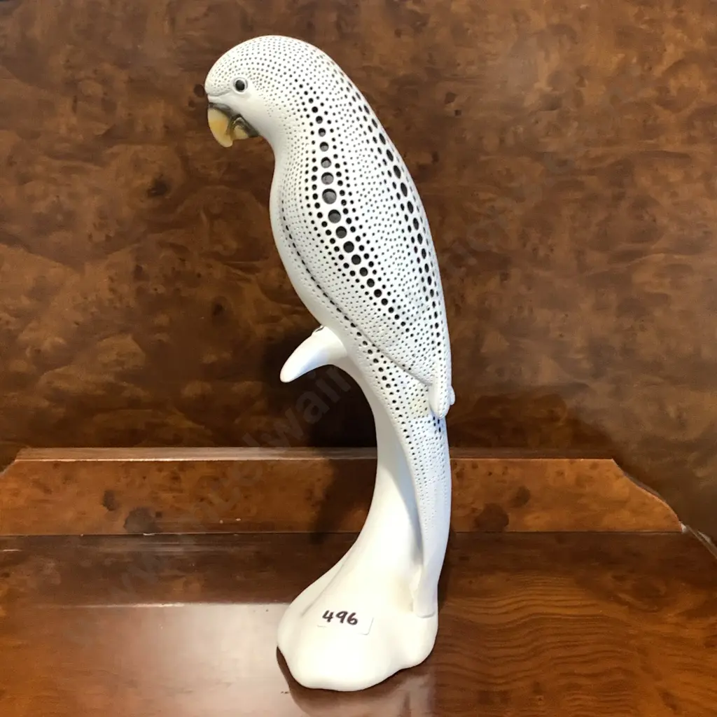 Modernist Black and White Parrot Figurine H28cm Image 1++