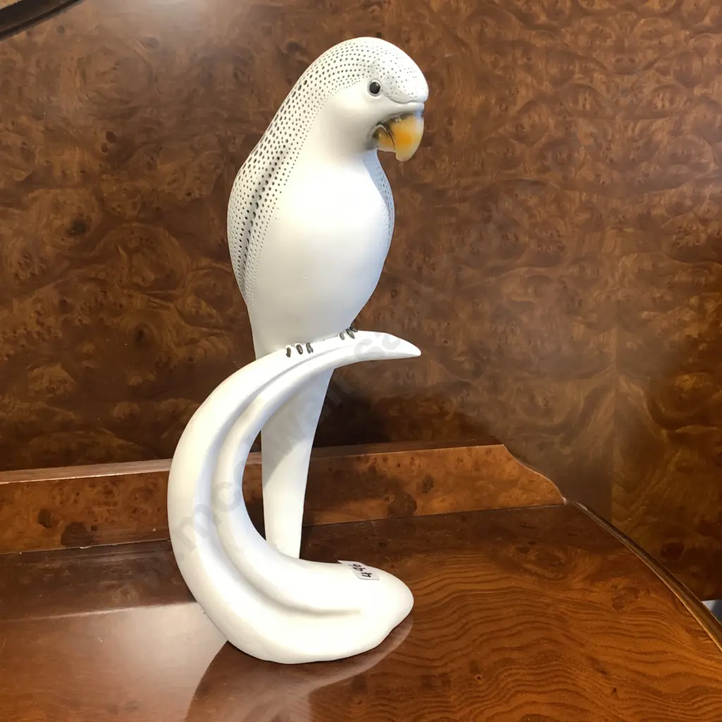 Modernist Black and White Parrot Figurine H28cm Image 1++