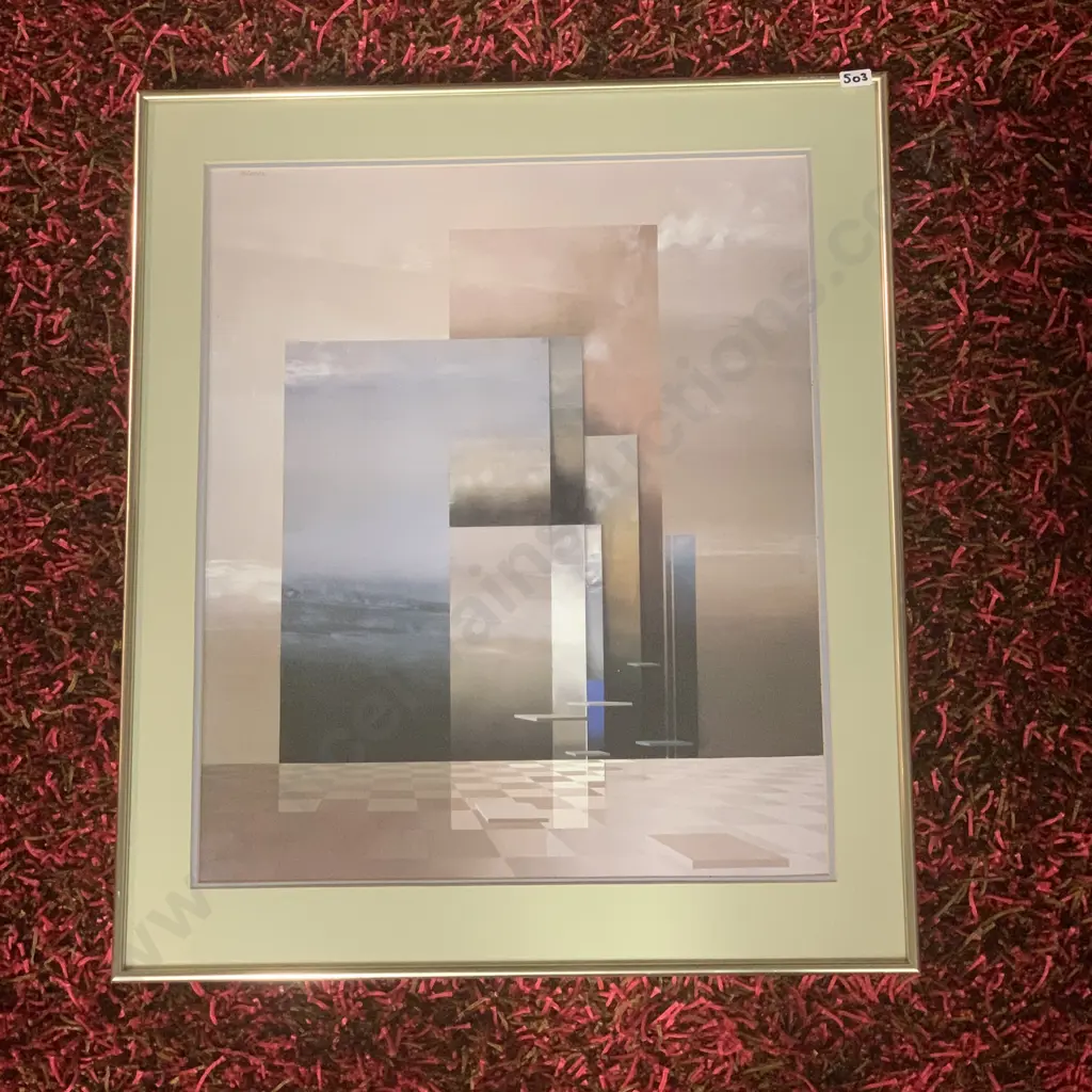Framed Cubism Style Artwork, Segovia Image 1++
